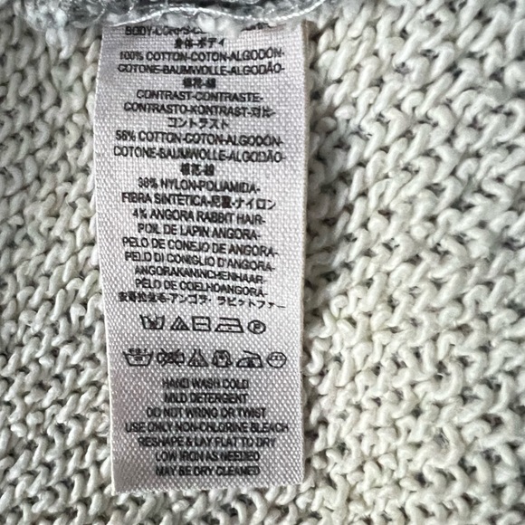 FREE PEOPLE CREW NECK 100% COTTON BLENDw/ANGORA EUC GREY/RED/BLACK SZ LARGE - Picture 7 of 8